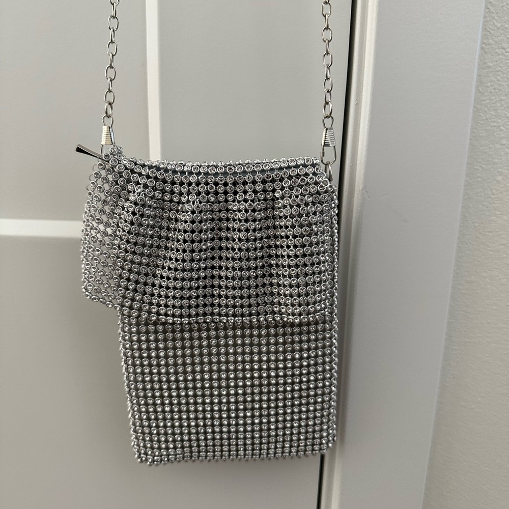 Rhinestone phone crossbody purse